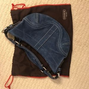 Coach blue suede soho shoulder bag like new